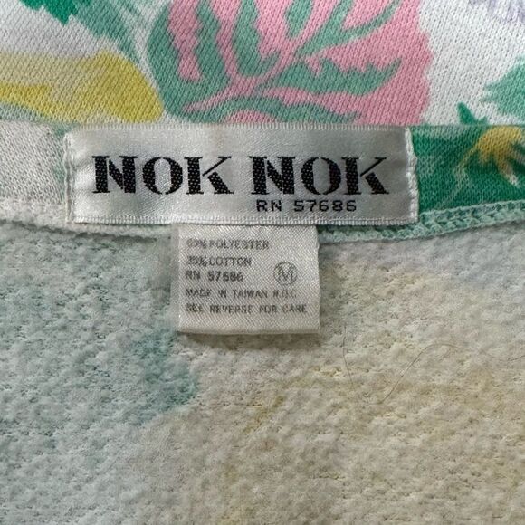Vintage Nok Nok 80’s V Neck Floral Sweatshirt Women’s Medium - Picture 2 of 4